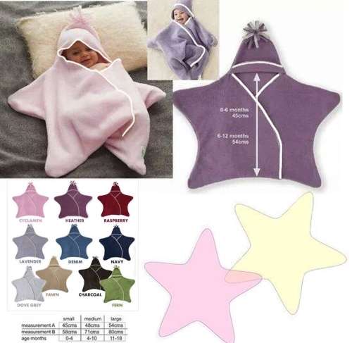 STAR WRAP BABY FLEECE BLANKET. 2 WRAP PACK FOR R150
