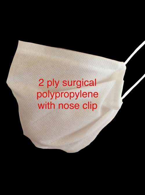 50 Face Masks Surgical Polypropylene with nose clip