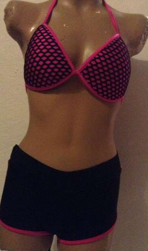 Stylish Mesh-Detail Shortkini.