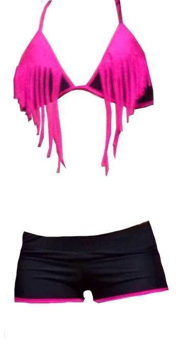 Tassle High Sheen /Matt Lycra Bikini (Lycra board shorts)