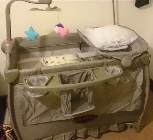 Celino camp cot - Tiffany white dots