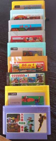 Old TV Game Cartridge - 9 Cassettes