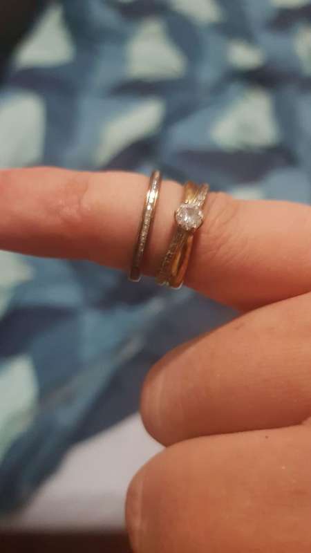 WEDDING BAND AND ENGAGEMENT RING BUNDLE FROM AMERICAN SWISS_ GREAT DEAL!!