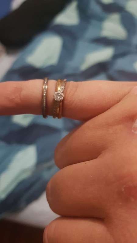 WEDDING BAND AND ENGAGEMENT RING BUNDLE FROM AMERICAN SWISS_ GREAT DEAL!!
