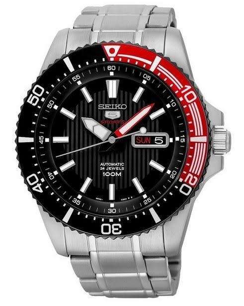 SEIKO 5 SPORTS AUTOMATIC BLACK FACE S/STEEL DIVERS STYLE (Gentlemen) -AMAZING DEAL!!