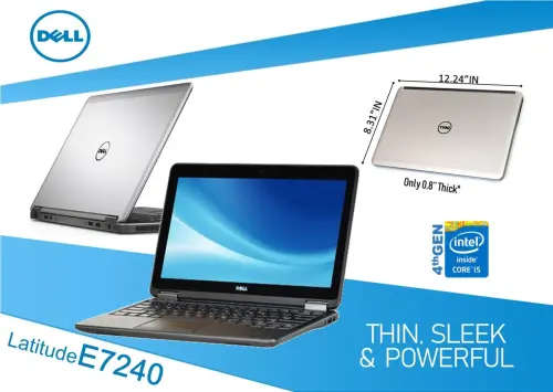 DELL LATITUDE E7240- (12.5") CORE i5-4200U, 4GB DDR3 RAM,128GB SSD HDD!!!