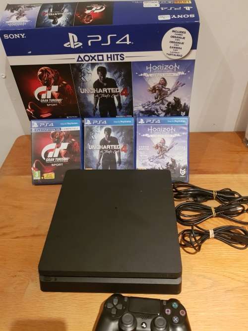 PS4 SLIM CONSOLE 500GB HDD (+HDR) INCLUDING 3GAMES, 1X CONTROLLER CABLES !!! AMAZING DEALS!!