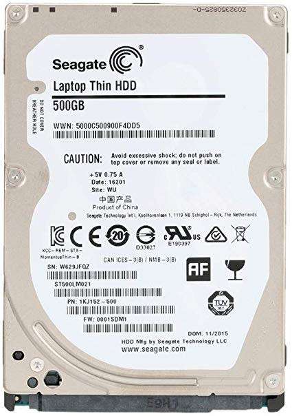 Seagate Laptop Thin ST500LM021 500GB 7200 RPM 32MB Cache SATA 6.0Gb/s 2.5" Hard Drive- GREAT DEALS!!