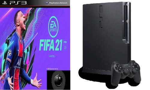 PS3 SLIM CONSOLE (160GB) WITH FIFA 21 1CONTROLLER AND CABLES - GREAT DEAL