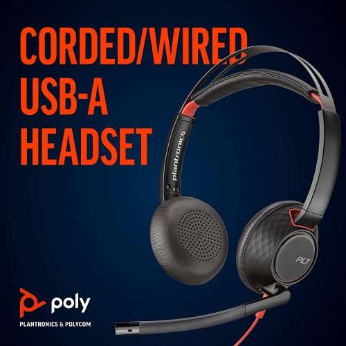 Plantronics - Blackwire C5220 Wired, Dual-Ear (Stereo) Headset with Boom Mic - NO USB-connector!!