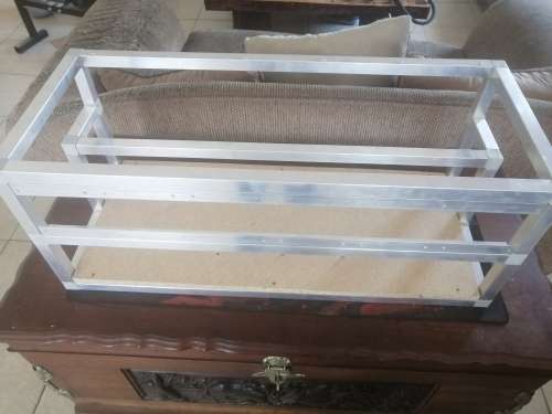 aluminum mining frame 6x slots..860mm x 340mm X 350mm (with fan rail)!!