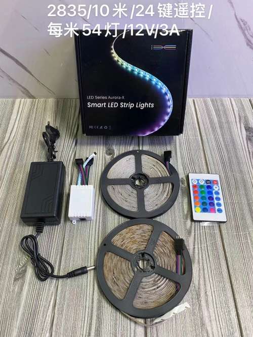 Led strip 10m with remote - 2835 rgb