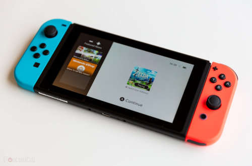 Nintendo switch console - with accessories - neon blue/neon red