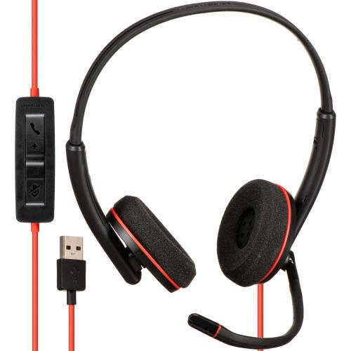 Plantronics - Blackwire C3220 - Wired, Dual-Ear (Stereo) Headset with Boom Mic - USB-A !!