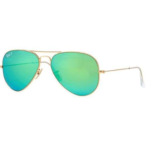RAYBAN RB3025 AVIATOR Lenses: crystal green, G-15 polarized + Frame: Gold(With pouch) -GREAT DEALS!!
