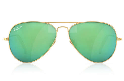 RAYBAN RB3025 AVIATOR Lenses: crystal green, G-15 polarized + Frame: Gold(With pouch) -GREAT DEALS!!