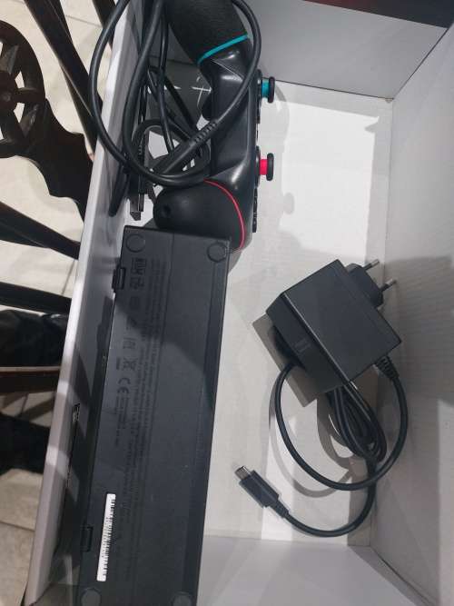 NINTENDO SWITCH WITH DOCKING STATION & CHARGER (RED & BLUE) IN THE BOX!!!!!!