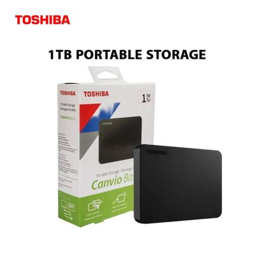 Toshiba canvio basics 1tb portable hdd - black