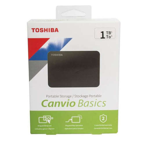 Toshiba canvio basics 1tb portable hdd - black