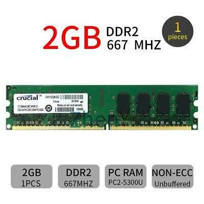 Crucial 2GB 240-Pin DIMM 256MX64 DDR2 PC2 Unbuffered Desktop Memory!!! GREAT DEAL