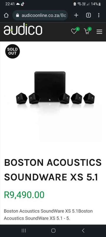BOSTON ACOUSTICS SOUNDWARE XS 5.1 !!
