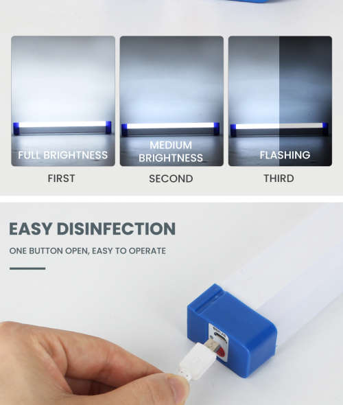 52cm 1800w x2 - rechargeable magnetic portable - lithium battery light -usb emergency light bar