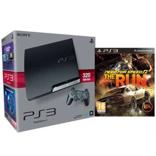 PS3 SLIM CONSOLE (320GB) 1CONTROLLER AND CABLES- INCLUDING NFS THE RUN