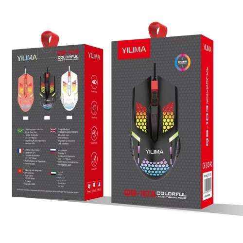 Yilima wired-  qs103 colourful - led gaming mouse - Pc