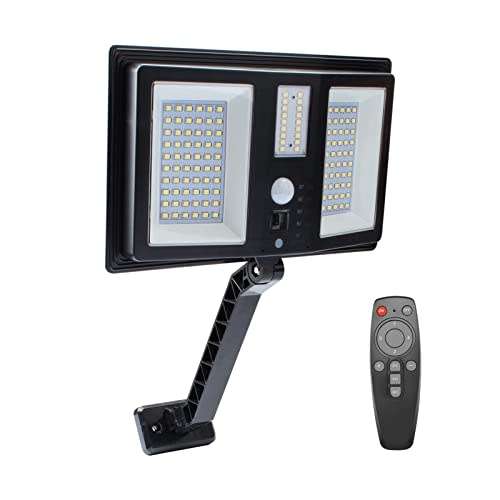 Solar lights outdoor 138 leds - waterproof wireless solar flood light with remote control - security