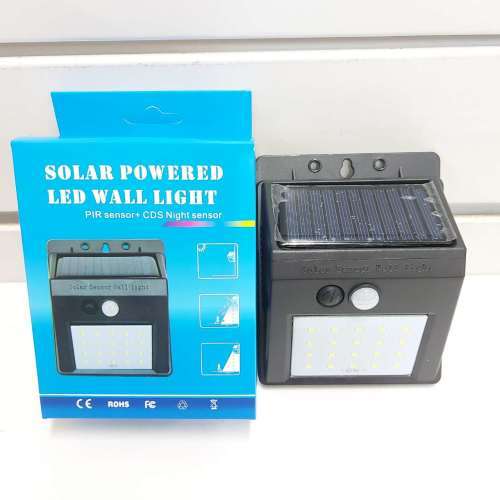 Solar power sensor - wall light 20 led - bright wireless security motion