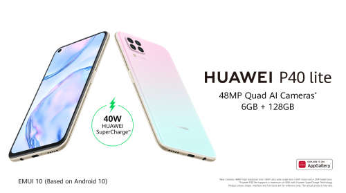 Huawei p40 lite 128gb dual sim - screen protector - light Pink/blue