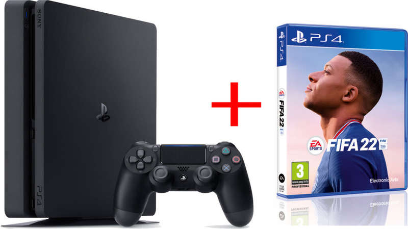 Ps4 slim console 1Tb, HDR+ including Fifa 22, 1controller and cables