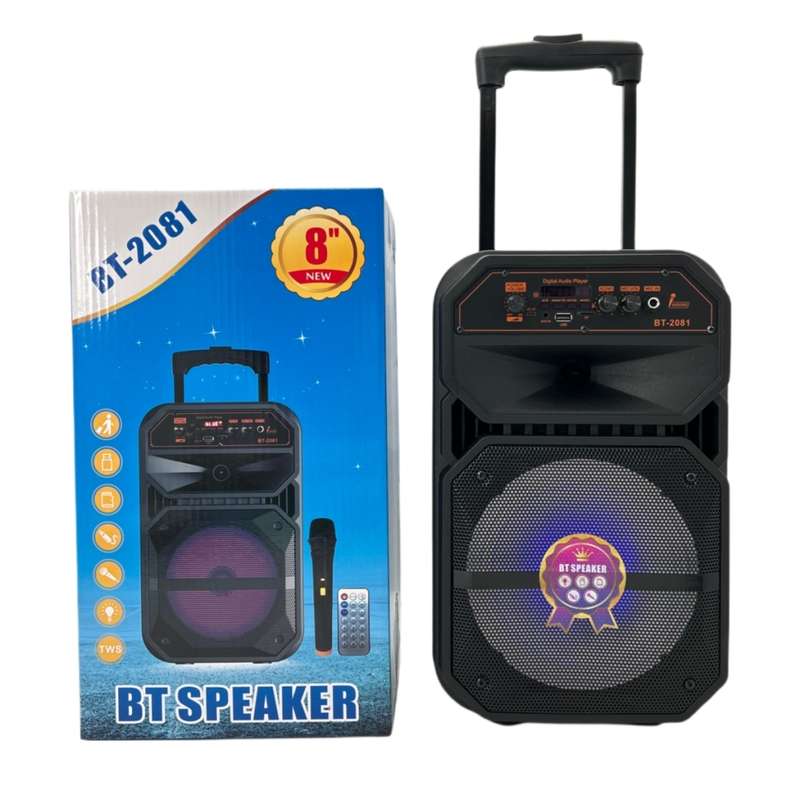 8` BT speaker BT-2081 with microphone & remote