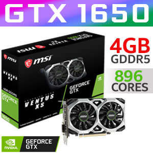 Msi nvidia geforce gtx 1650 - super ventus xs - 4gb gddr5 192-bit - desktop graphics