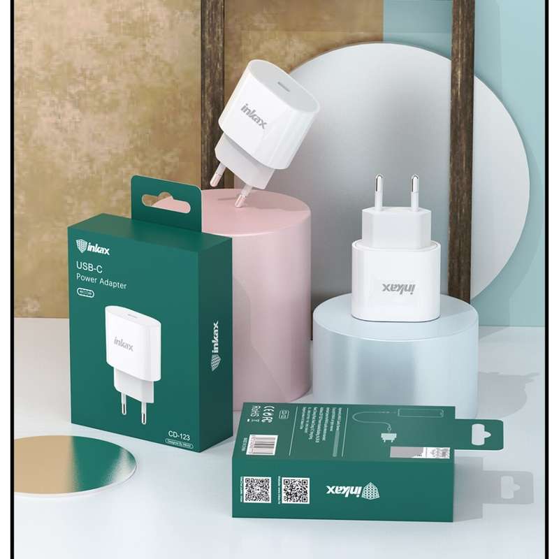 Inkax - cd123 - type 'C' - power adapter - white