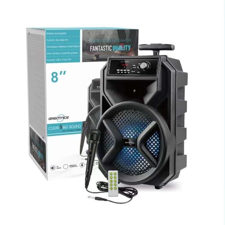 Bluetooth speaker gts1340 with microphone and remote - 8 inch