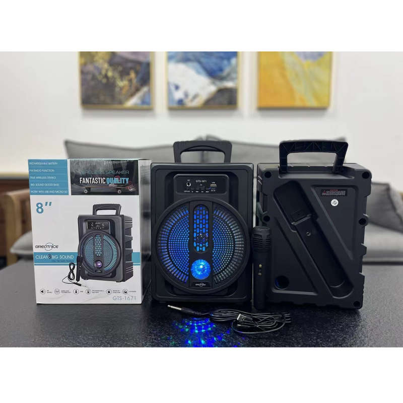 Bluetooth speaker gts1671 with microphone - 8 inch