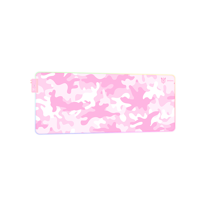Onikuma mp005 800 x 300 x 4mm - 12 lighting modes rgb - glowing mouse pad - pink