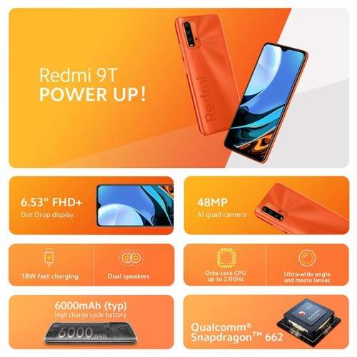Xiaomi Redmi 9T Cellphone with Nillkin Slim Case ***1 DAY OLD***