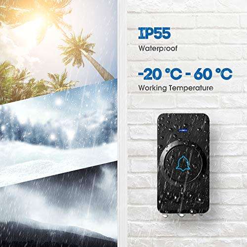 Wireless Doorbell with 2 Receivers
