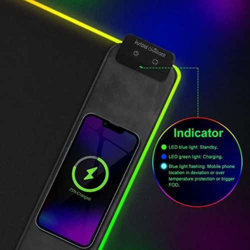 LED Gaming MousePad with Wireless Charger