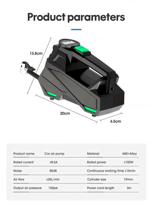 Tyre Pressure Inflator with LED & Digital Display