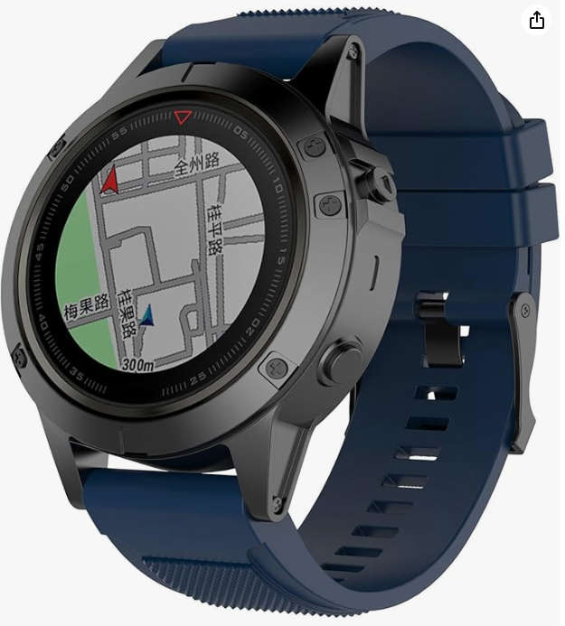 Garmin Fenix SOFT SILICONE NAVY BLUE Strap ***SEE Description***