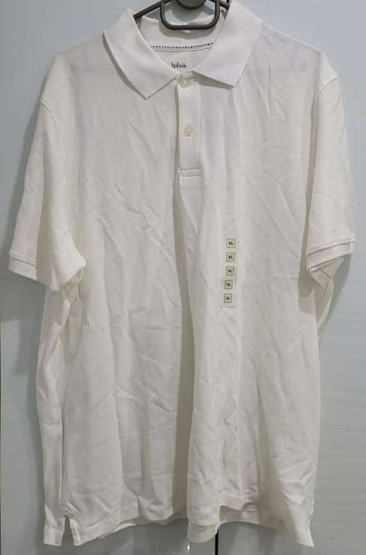 Splash Mens White Golfer/Polo from Dubai - Size XL