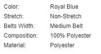 ***GOLF*** Royal Blue Canvas Belt