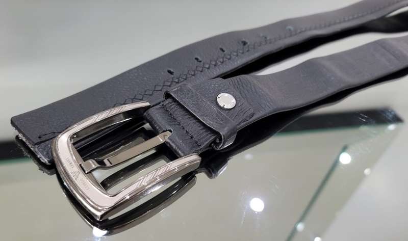 GIORGIO ARMANI Black Leather Belt