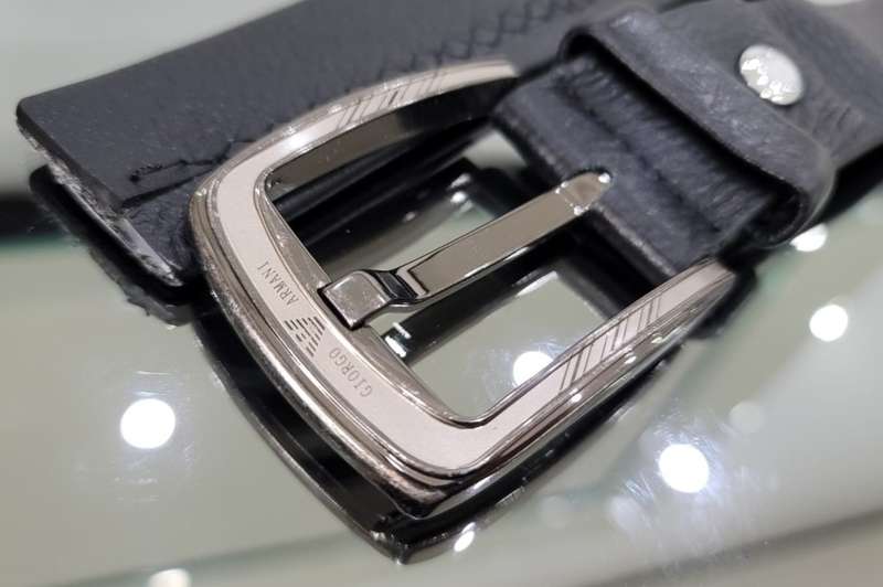 GIORGIO ARMANI Black Leather Belt