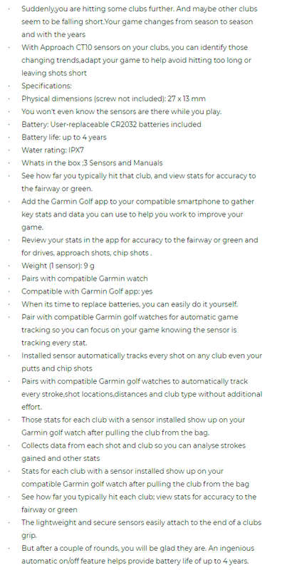 ***GOLF*** Garmin Approach CT10 Sensors  x  14