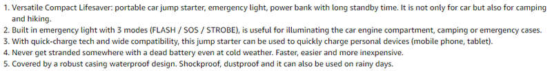 Portable Jump Starter (30000mAh, 12V)