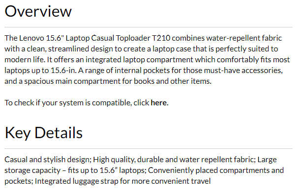 Lenovo 15.6inch Laptop Casual Toploader (Grey)
